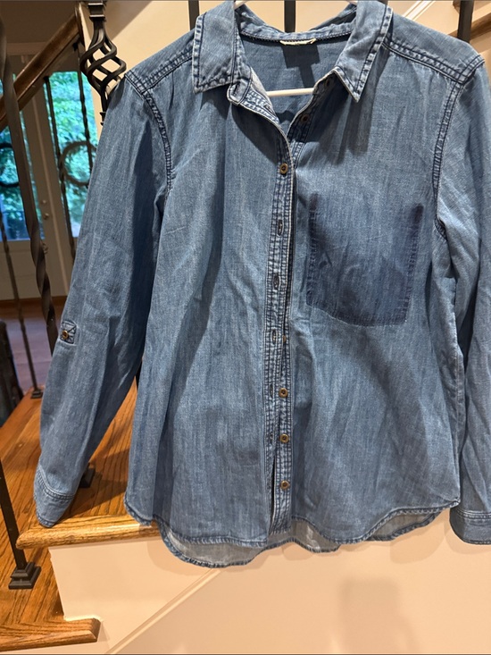 Pilcro Tops - Pilcro Light Blue Denim Button-Down Shirt